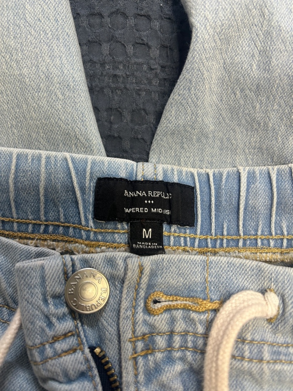 Banana Republic Light Blue Drawstring Denim Joggers - Picture 2 of 3